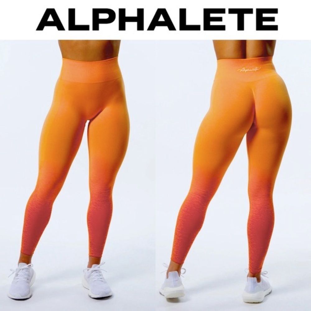 Alphalete OMBRE AMPLIFY LEGGING Seamless Scrunch Butt Legging Day Tripper XS - Picture 2 of 16
